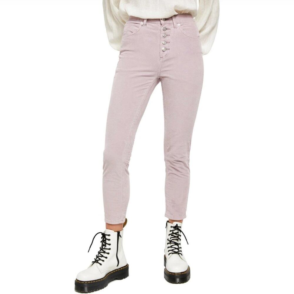 Free‎ People Pants Sun Chaser High Waist Crop Skinny Corduroys Women's 25 Casual